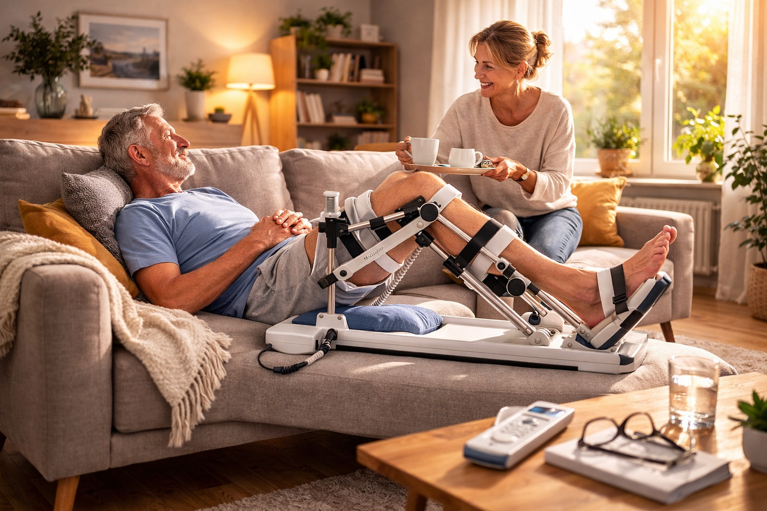 Kinetec per riabilitazione del ginocchio a casa dopo intervento chirurgico
