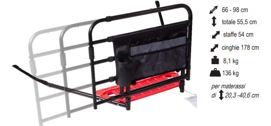 Sponda da letto universale Spondlet K2 Allmobility per anziani e disabili.