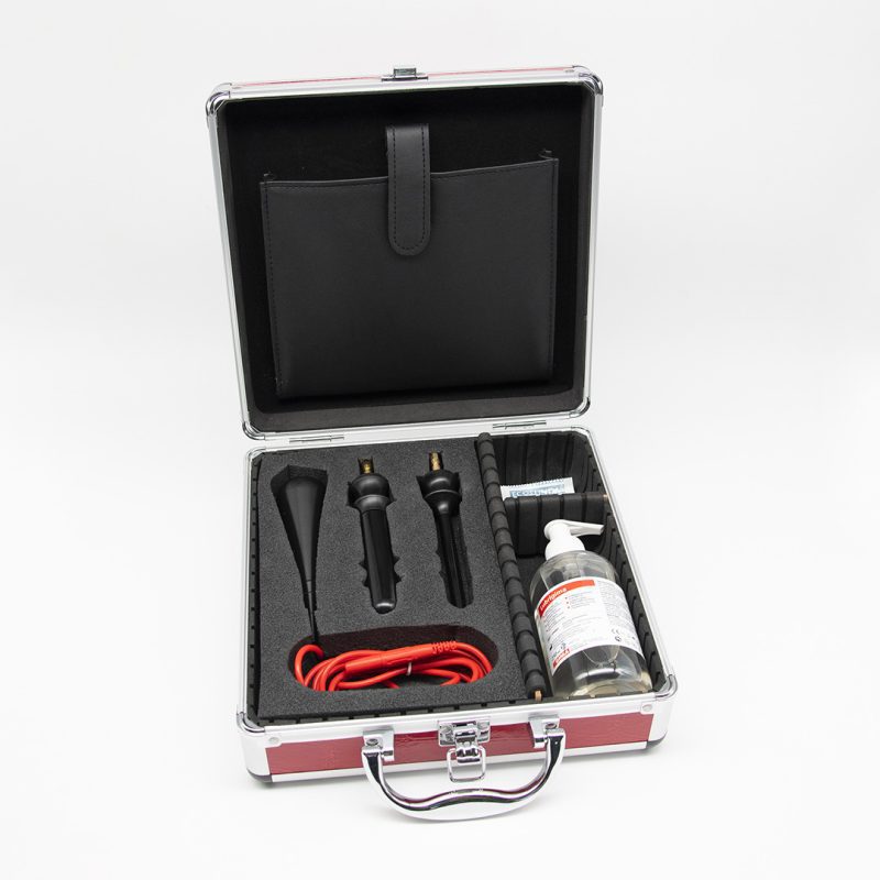 Kit Intima Globus G6421 aperto con manipoli, sonde, gel conduttivo e accessori per tecarterapia Linea 7000