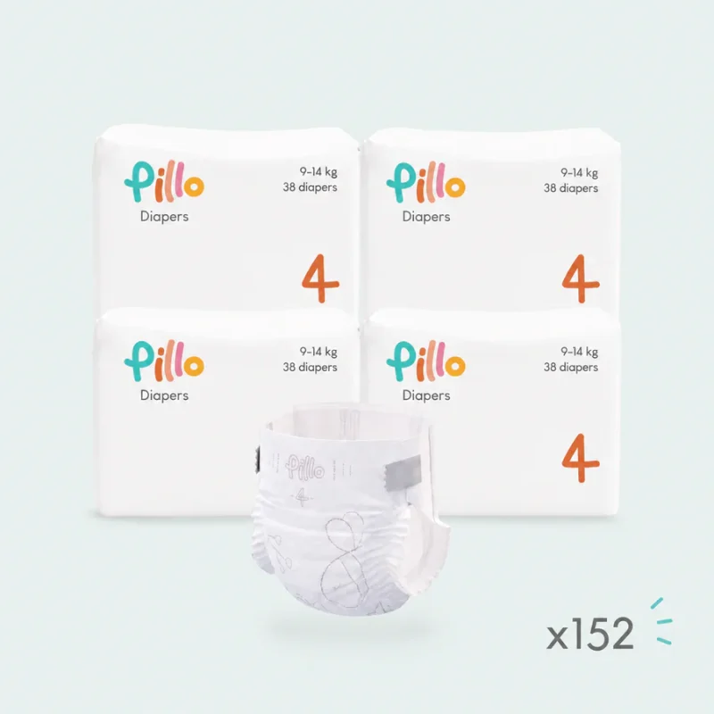 Pillo Baby Pannolino Maxi Taglia 4 da 9 a 14 kg confezione da 152 pannolini