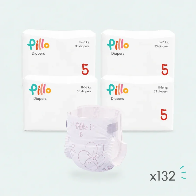 Pillo Baby Pannolino Junior Taglia 5 da 11 a 16 kg confezione da 132 pannolini