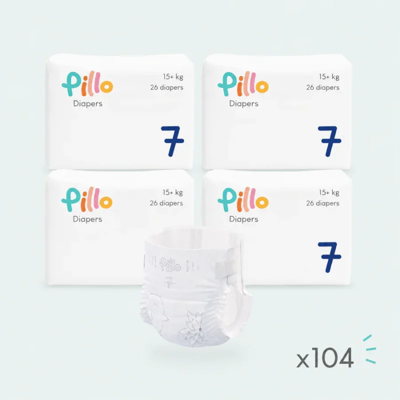 Pillo Baby Pannolino XXL Taglia 7 oltre 15 kg confezione da 104 pannolini